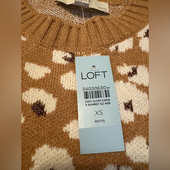 LOFT Petite Shimmer Animal Print Sweater Dress Size XS Petite. NWT - Picture 8 of 8